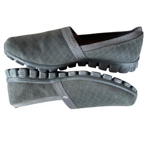 Skechers EZ Flex 2 Cuddle Up Memory Foam Slip on Shoes Size 9 faux suede EUC
